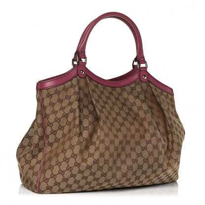 Gucci Monogram Large Sukey Tote Beige Peonia Flower 2 of 4