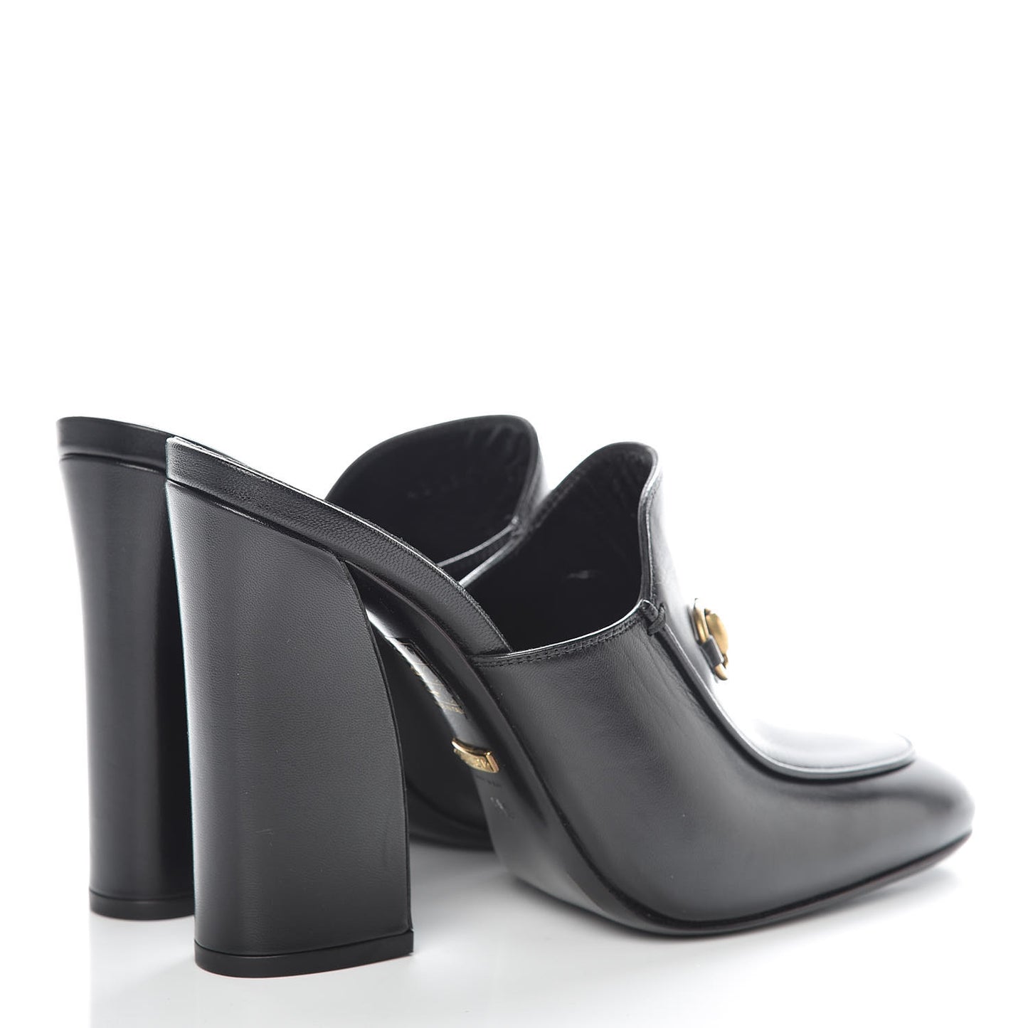 Malaga Kid Horsebit Princetown High Heel Mules 38.5 Black