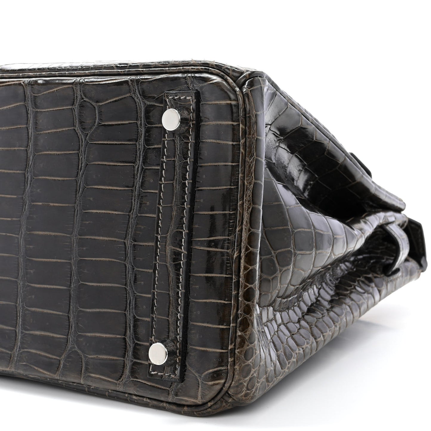 Shiny Porosus Crocodile Birkin 30 Graphite