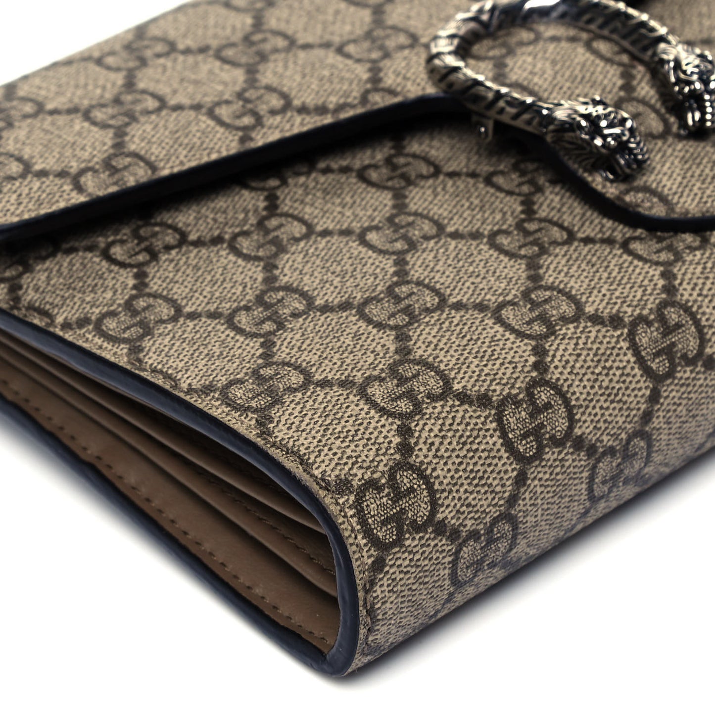GG Supreme Monogram Mini Dionysus Chain Wallet Beige Taupe