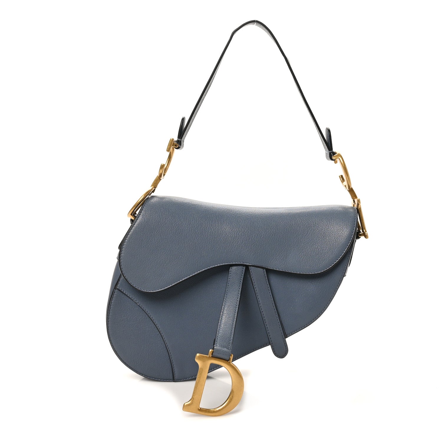 Christian Dior Shiny Goatskin Saddle Bag Cloud Blue 1 of 10