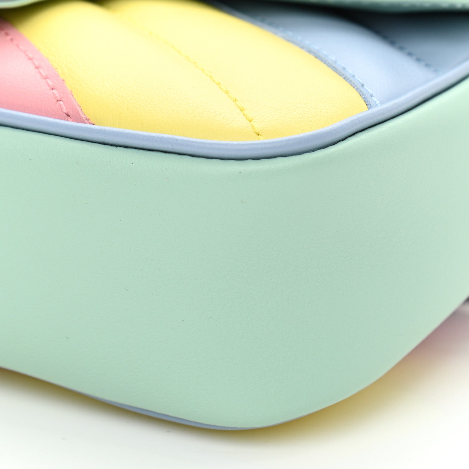 Gucci Calfskin Matelasse Diagonal Super Mini GG Marmont Shoulder Bag Multicolor Pastel 10 of 12