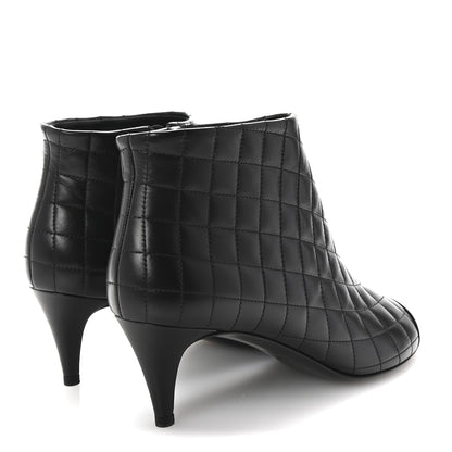 Chanel Calfskin Quilted Cap Toe Short Boots 40 Black 5 of 10