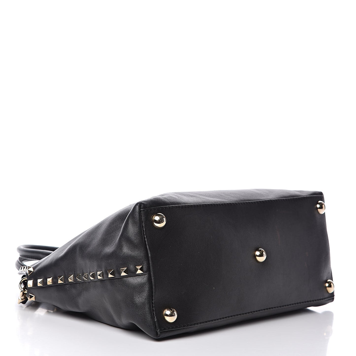 Vitello Rockstud Dome Satchel Black