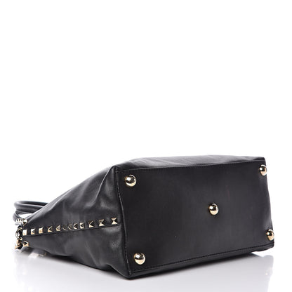 Valentino Garavani Vitello Rockstud Dome Satchel Black 4 of 18