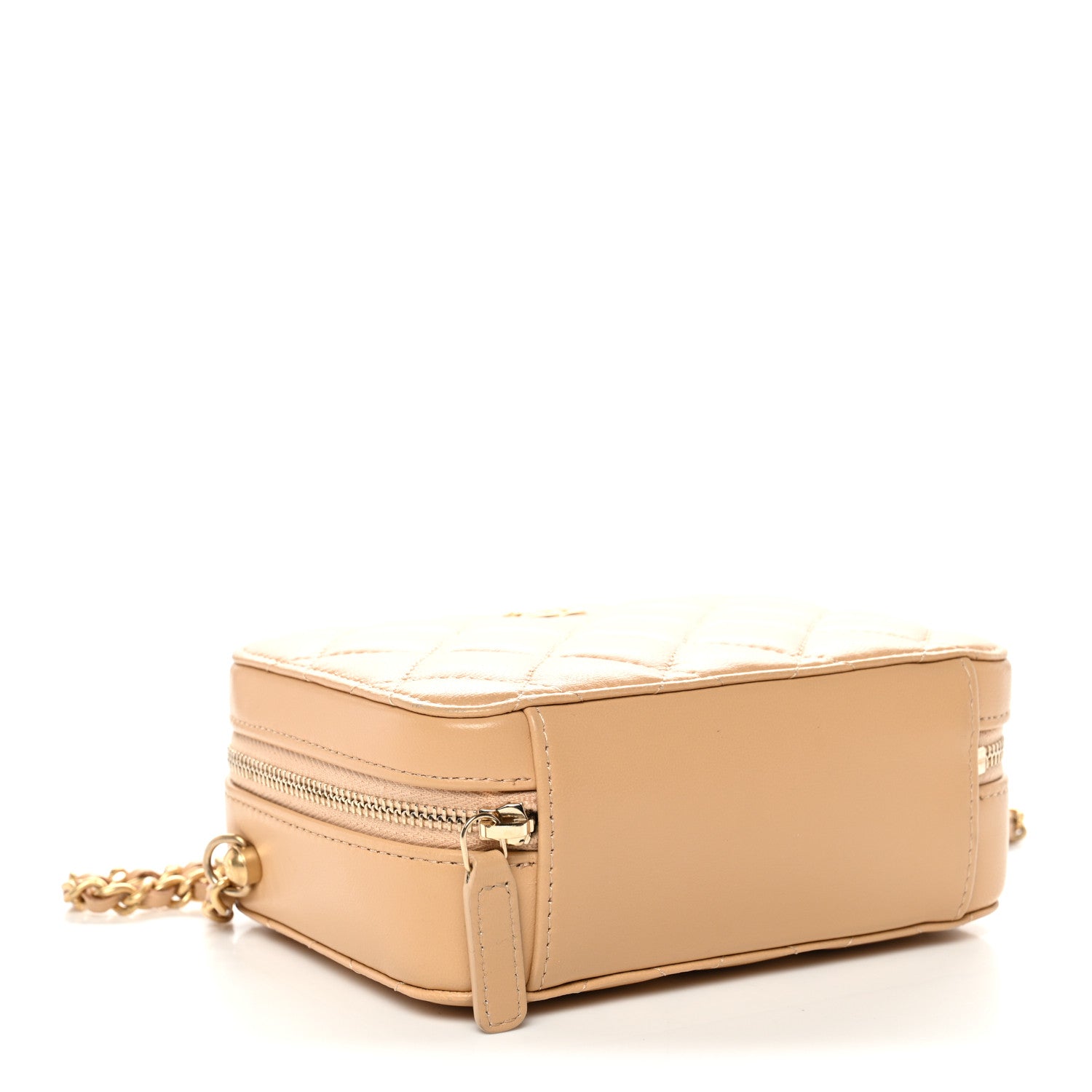 Chanel Lambskin Quilted CC Pearl Crush Camera Case Beige 4 of 12