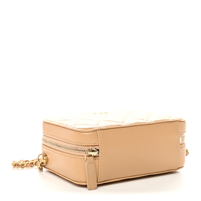 Chanel Lambskin Quilted CC Pearl Crush Camera Case Beige 4 of 12