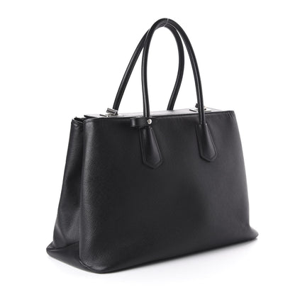 Prada Saffiano Cuir Twin Tote Black 3 of 9