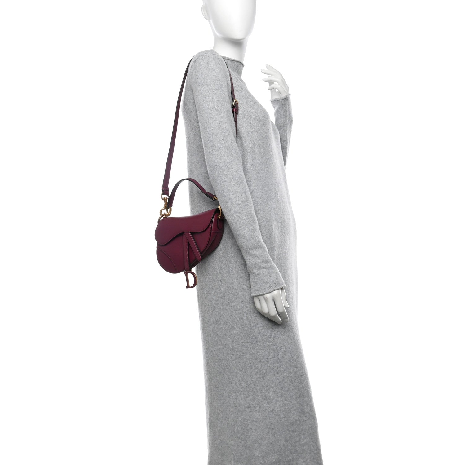 Christian Dior Supple Calfskin Mini Saddle Bag With Strap Purple 2 of 11