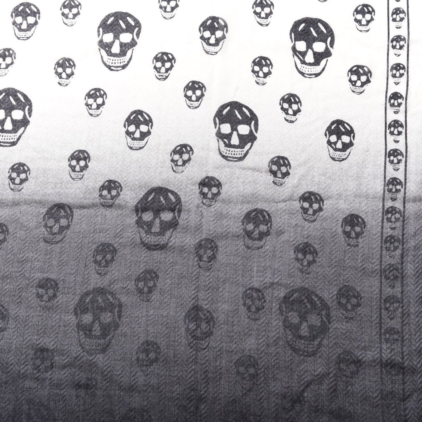 Azlon Modal Ombre Herringbone Skull Scarf Ivory Grey