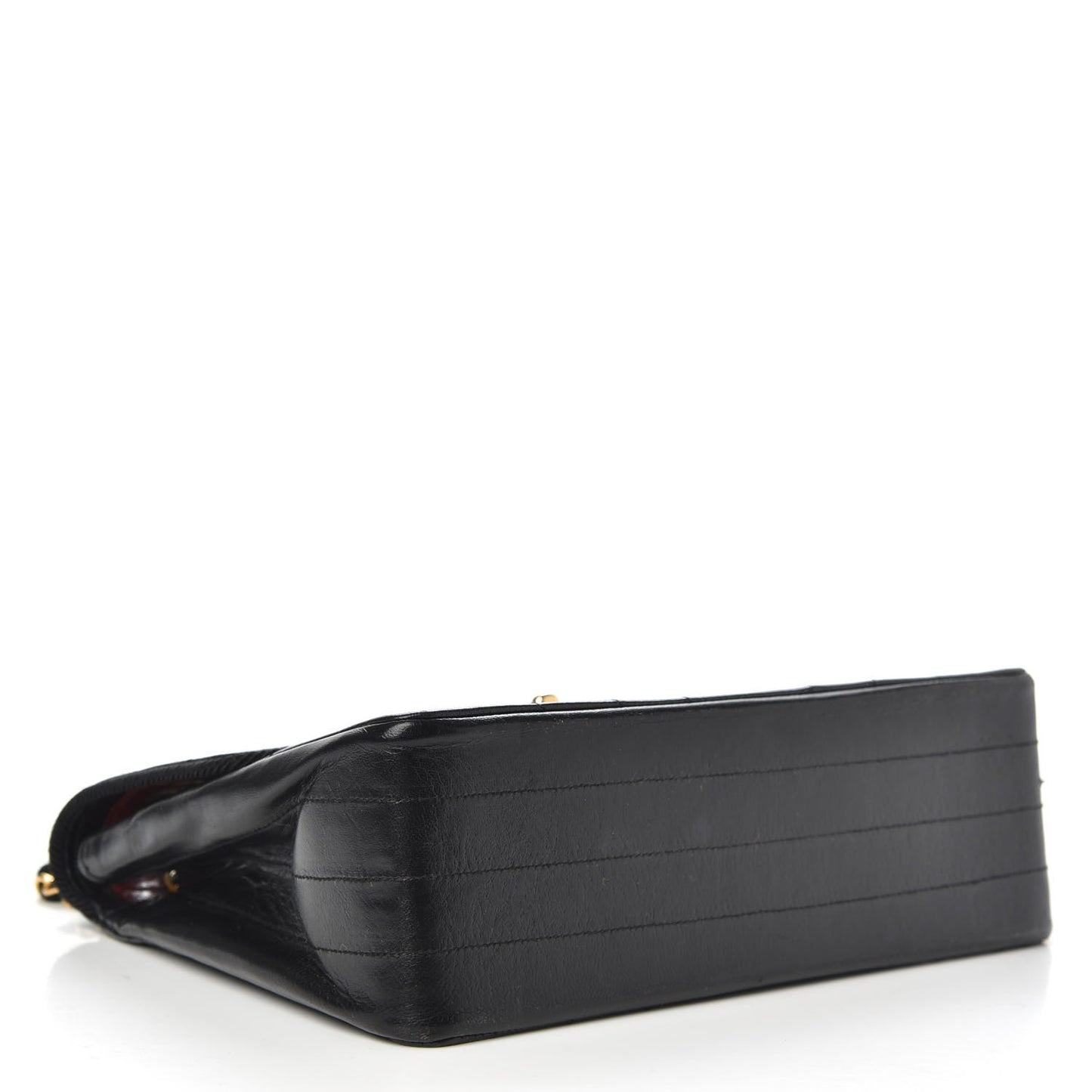 Lambskin Chevron Quilted Medium Single Flap Black