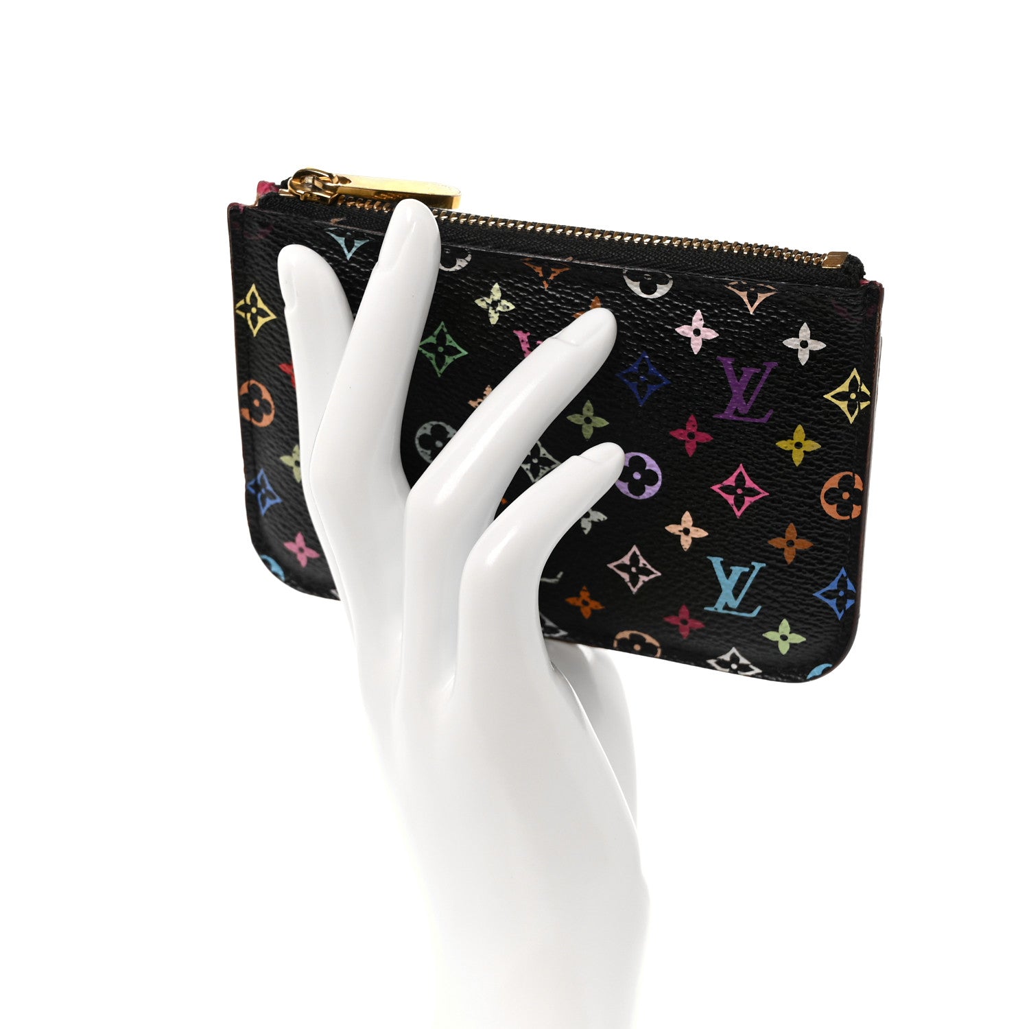 Louis Vuitton Monogram Multicolor Key Pouch Black Grenade 2 of 9