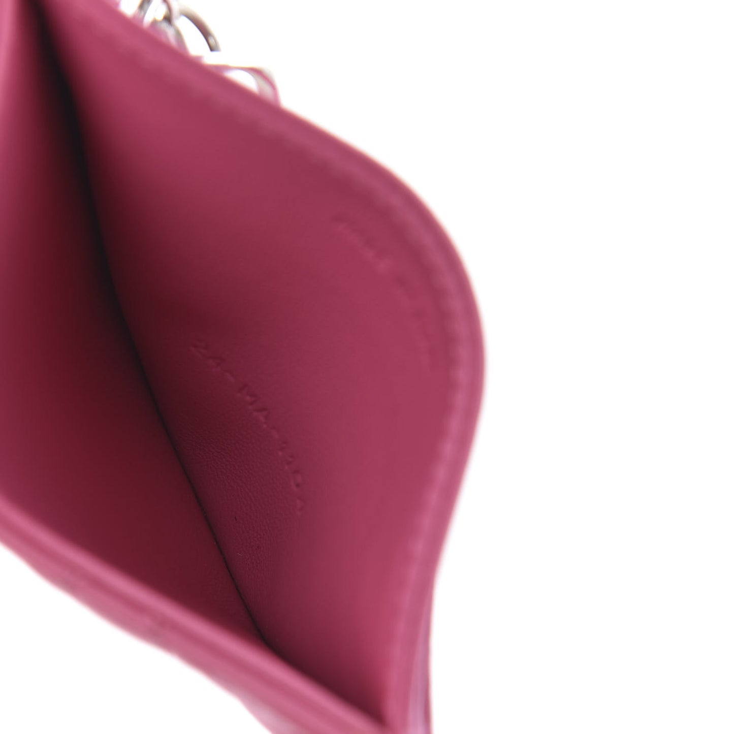 Lambskin Cannage Lady Dior Card Holder Pink