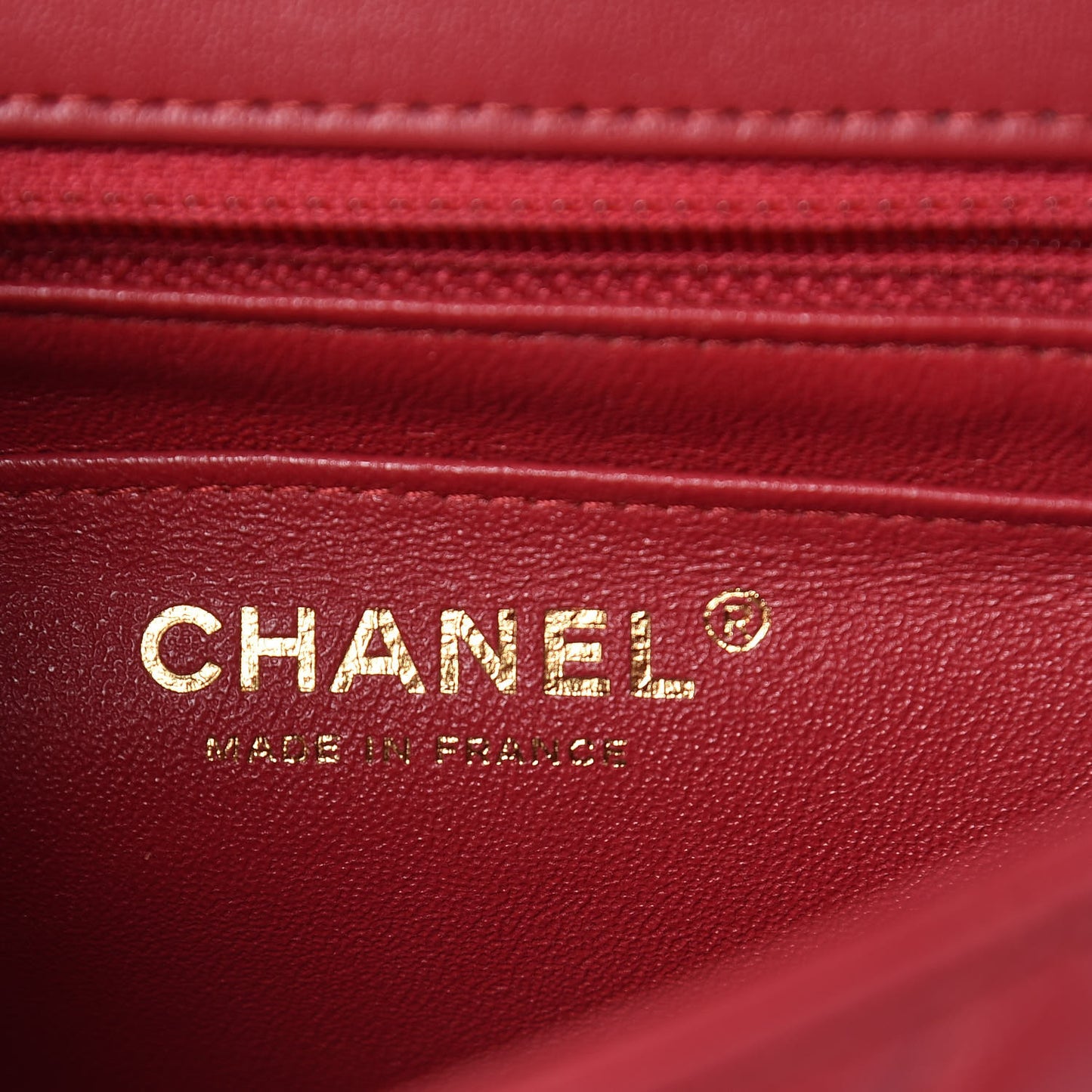 Lambskin Quilted Mini Rectangular Flap Red
