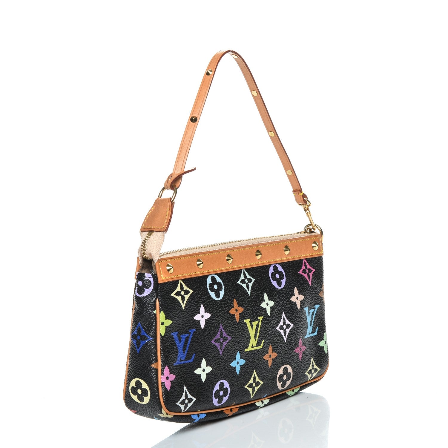 Louis Vuitton Monogram Multicolor Pochette Accessories Black 3 of 8