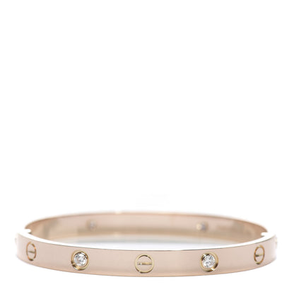 Cartier 18K Pink Gold 4 Diamond LOVE Bracelet 17 3 of 7
