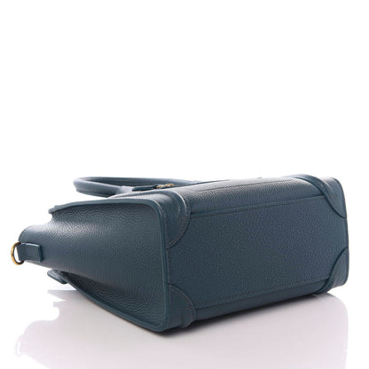 Celine Drummed Calfskin Nano Luggage Celadon 3 of 8