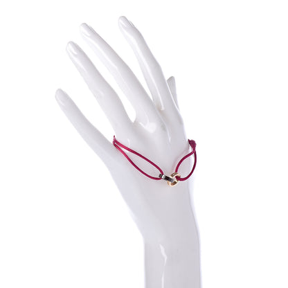 Cartier 18K Pink Gold Brown Ceramic 4 Diamond LOVE Cord Bracelet Magenta 2 of 5