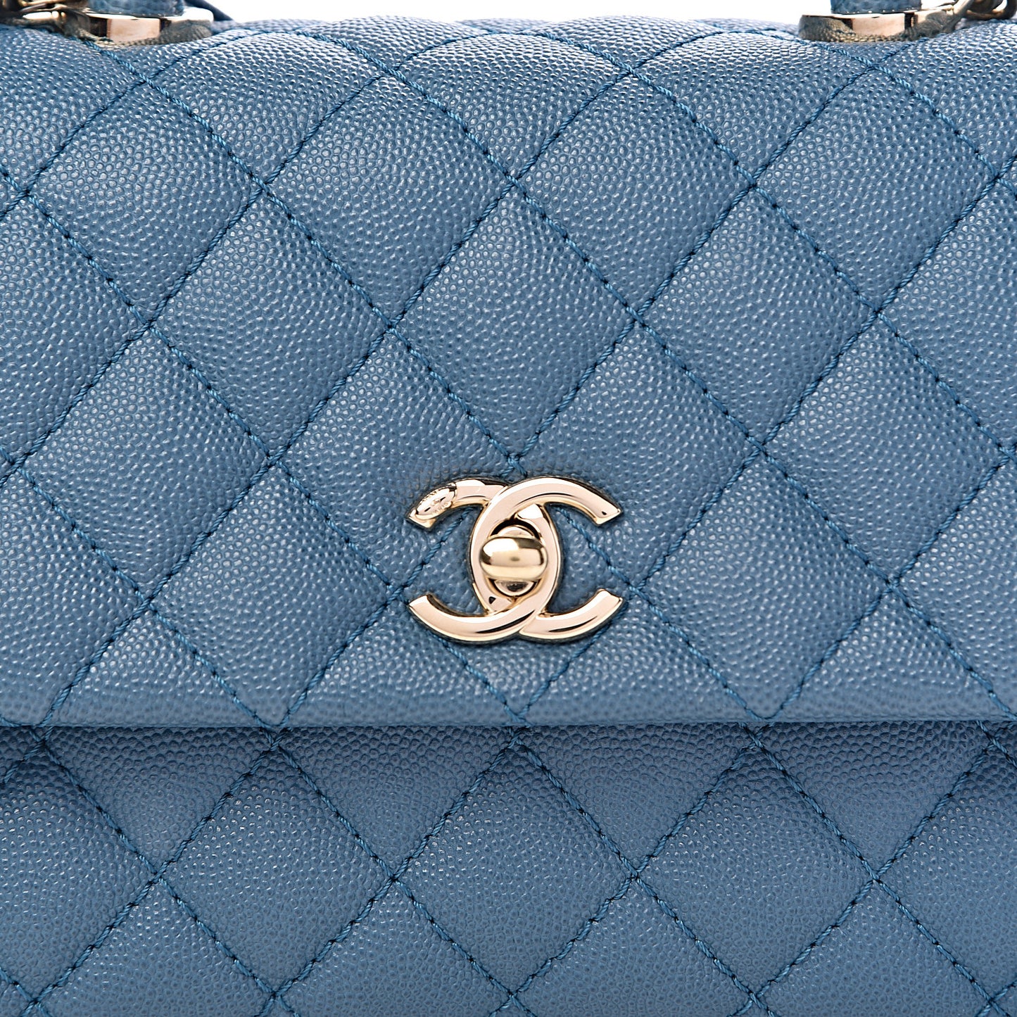 Caviar Quilted Mini Coco Handle Flap Blue