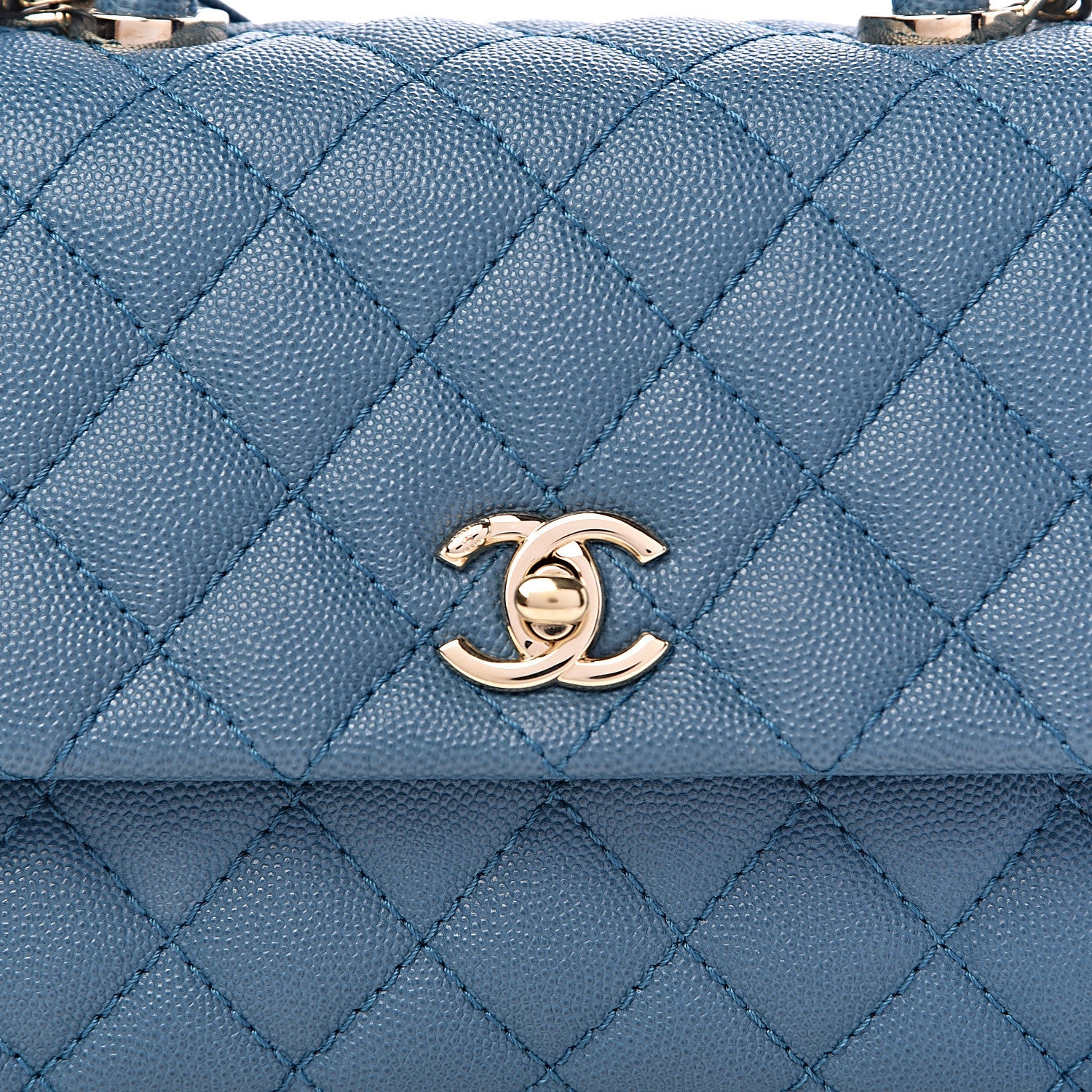 Chanel Caviar Quilted Mini Coco Handle Flap Blue 8 of 10