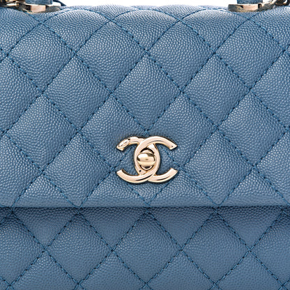 Chanel Caviar Quilted Mini Coco Handle Flap Blue 8 of 10