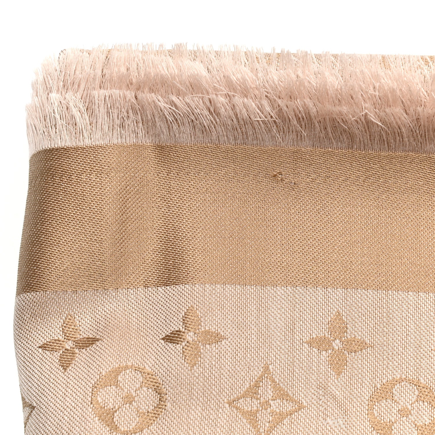 Louis Vuitton Silk Wool Monogram Denim Shawl Beige Rose 5 of 6
