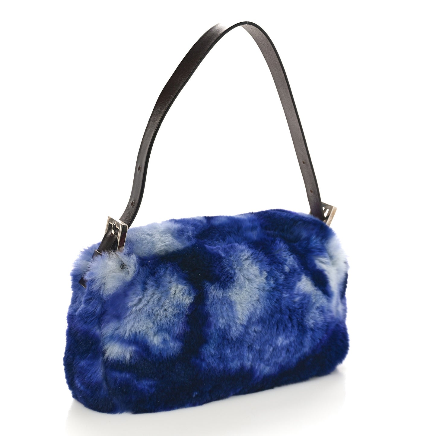 Rabbit Fur Tie Dye Baguette Blue Multicolor