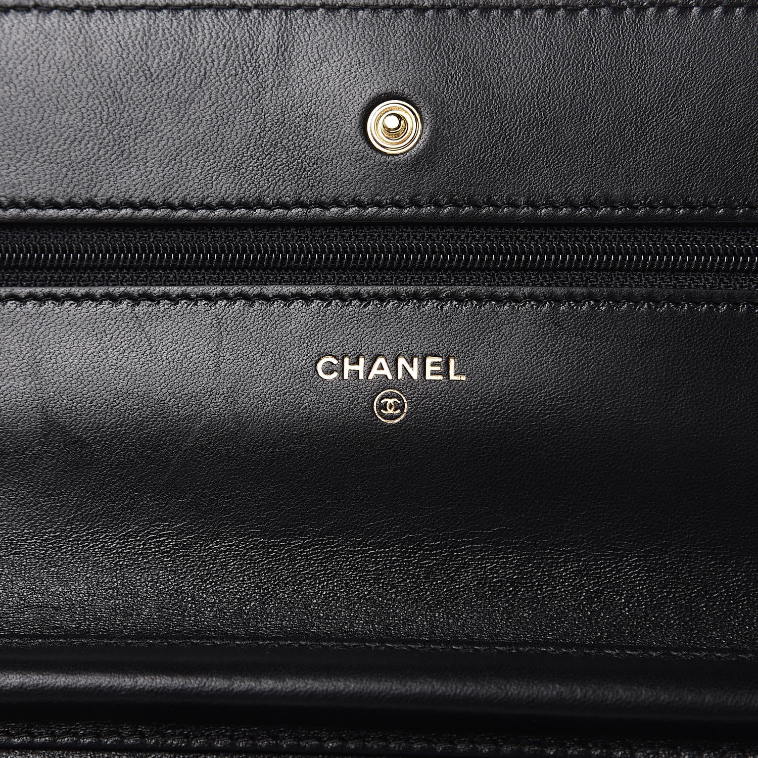 Chanel Lambskin Quilted Wallet On Chain WOC Black 6 of 10