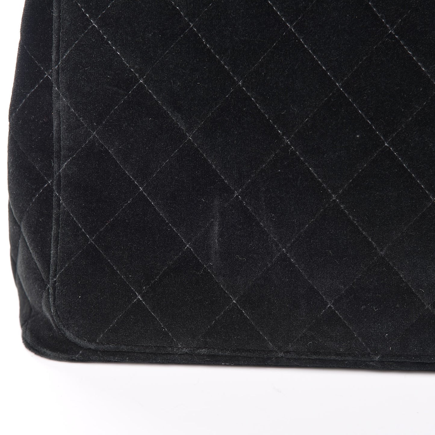 Velvet Quilted Shoulder Bag Black