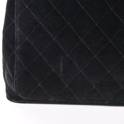 Chanel Velvet Quilted Shoulder Bag Black 9 of 17