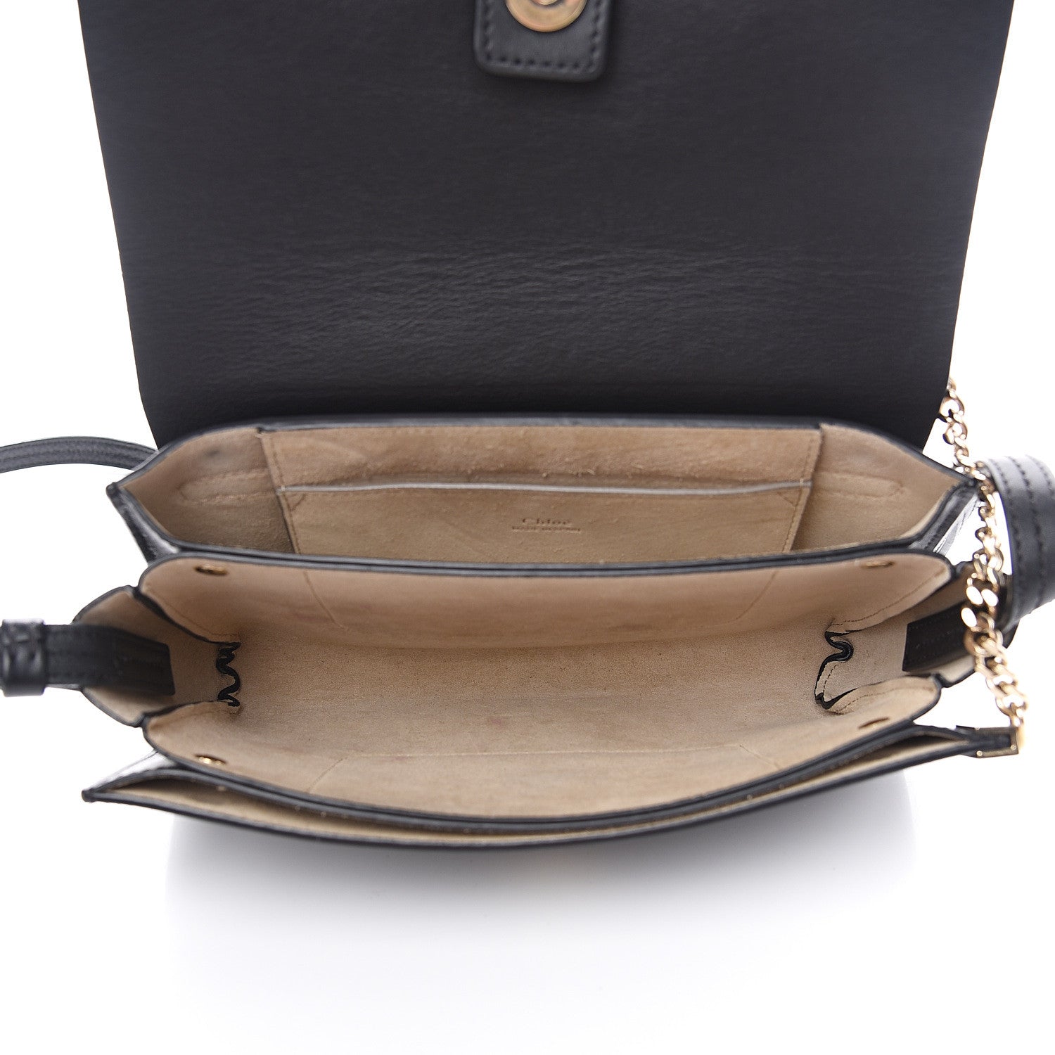 Chloe Suede Calfskin Small Faye Shoulder Bag Black 4 of 14