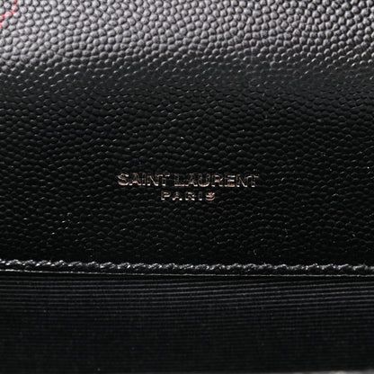 Saint Laurent Grain De Poudre Textured Mixed Matelasse Triquilt Small Monogram Satchel Black 8 of 10