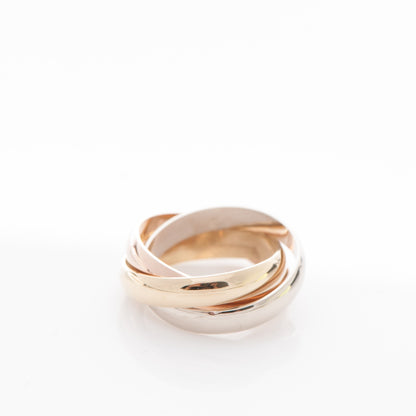 Cartier 18K Pink Yellow White Gold Small Trinity Ring 47 4 3 of 4