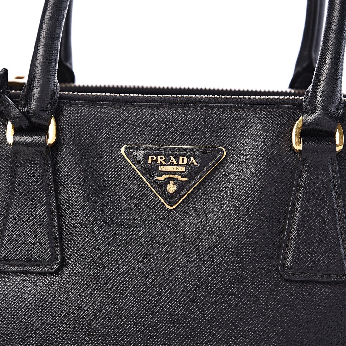Saffiano Small Galleria Double Zip Tote Black