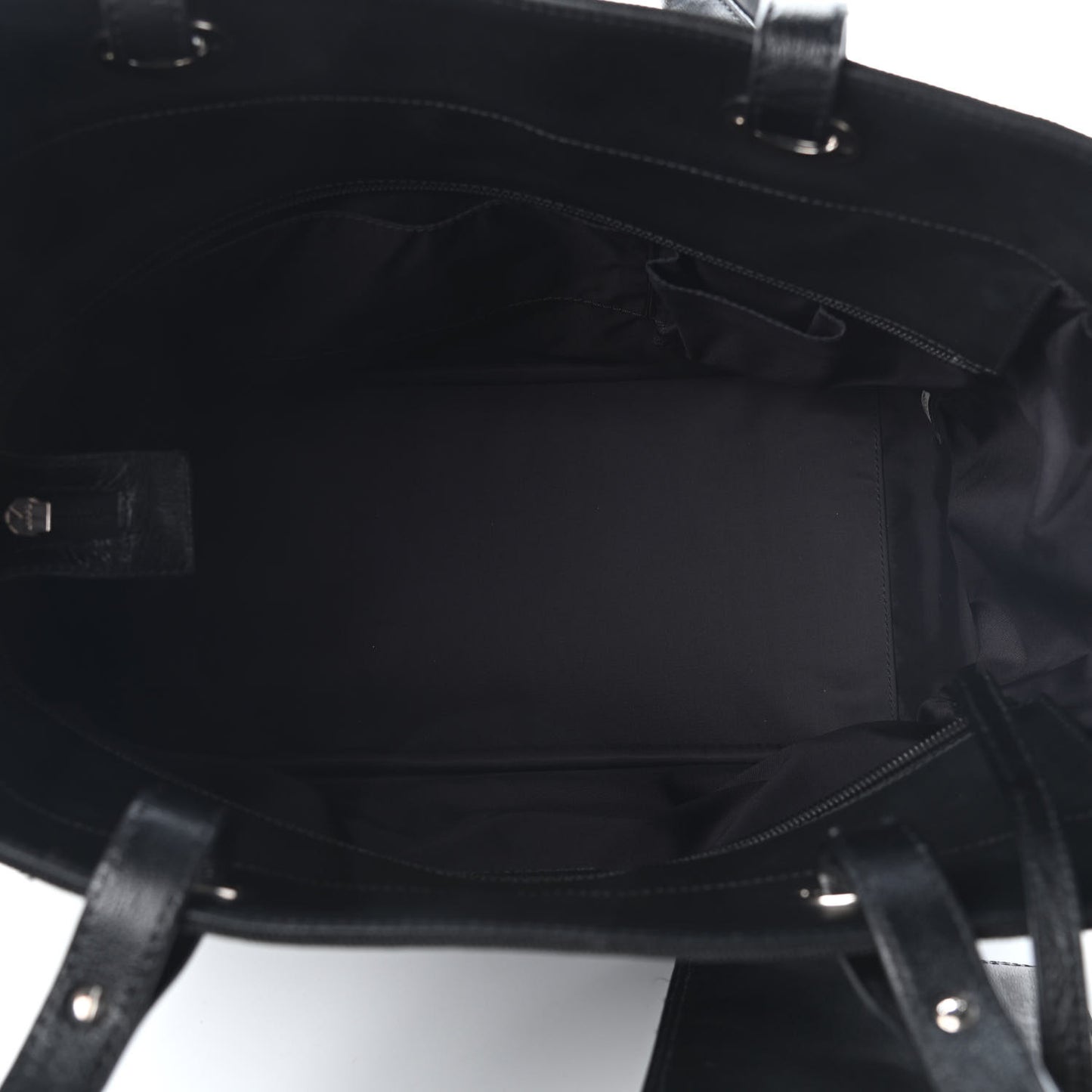 Coated Canvas Quilted Large Paris Biarritz Tote Black