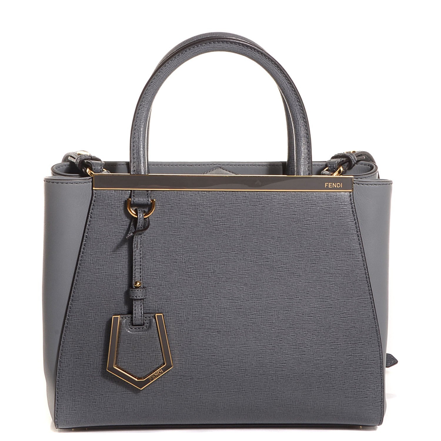 Fendi Vitello Elite Petite 2Jours Tote Grigio Grigio Chiaro 1 of 10