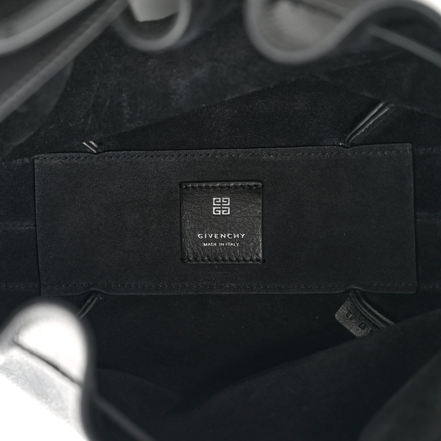 Creased Patent Calfskin Pumpkin Bag Black