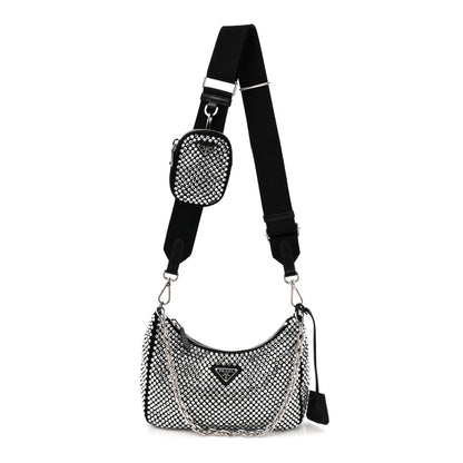 Prada Satin Crystal Re-Edition 2005 Shoulder Bag Cristal 1 of 9