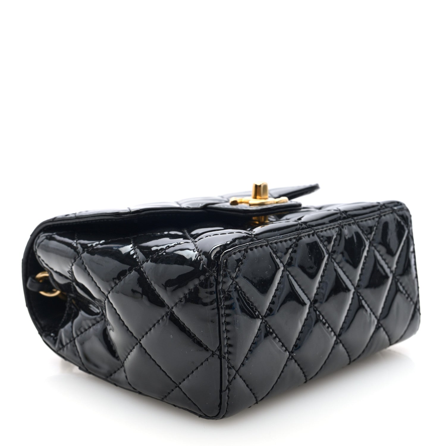 Chanel Patent Calfskin Quilted Mini Square Flap Black 4 of 10