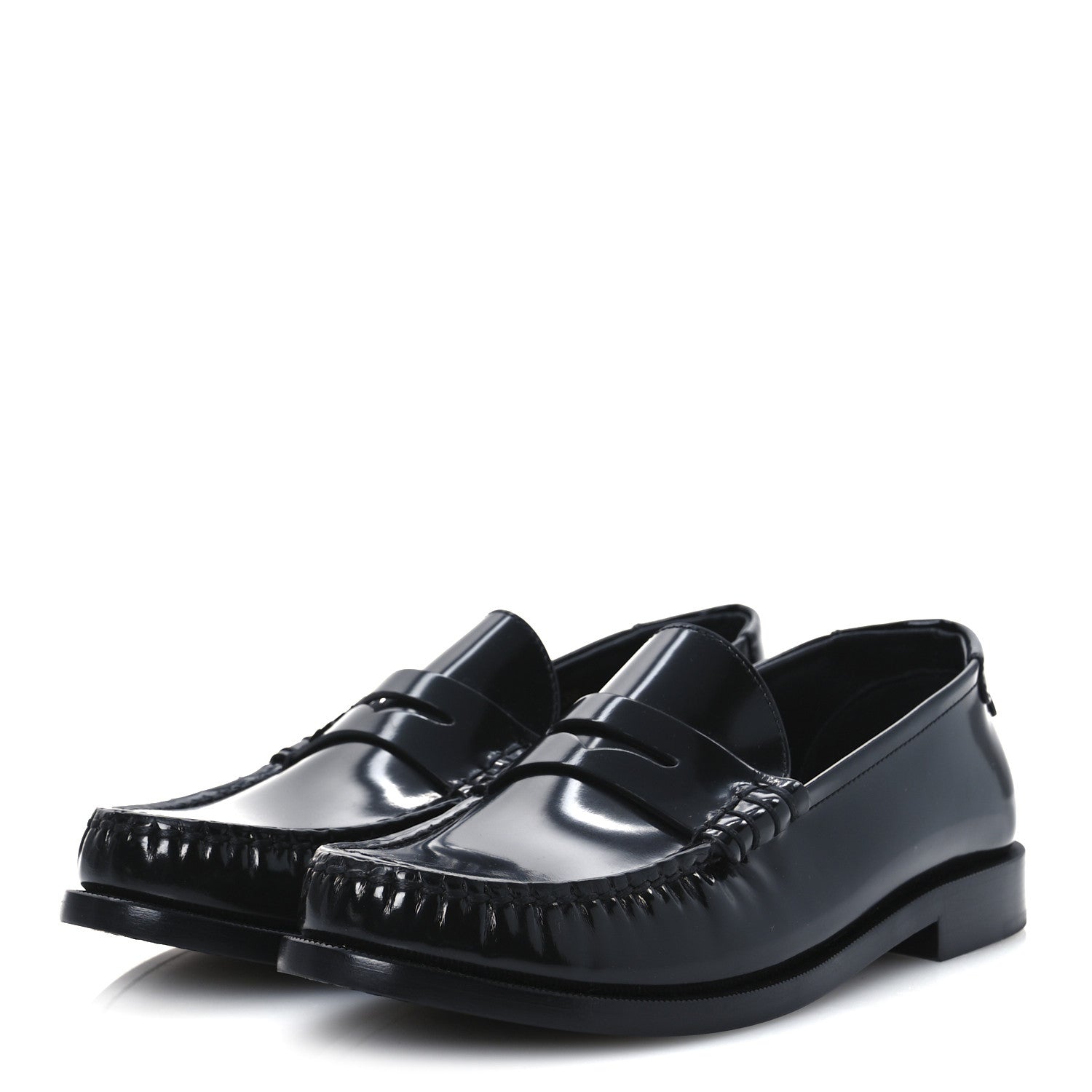 Saint Laurent Calfskin Penny Loafers 38 Black 4 of 11