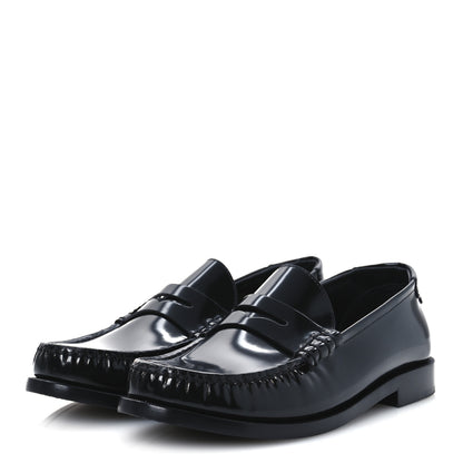 Saint Laurent Calfskin Penny Loafers 38 Black 4 of 11