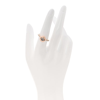 Louis Vuitton 18K Pink White Gold Diamond Pink Opal Color Blossom Pave Ring 54 7 2 of 6