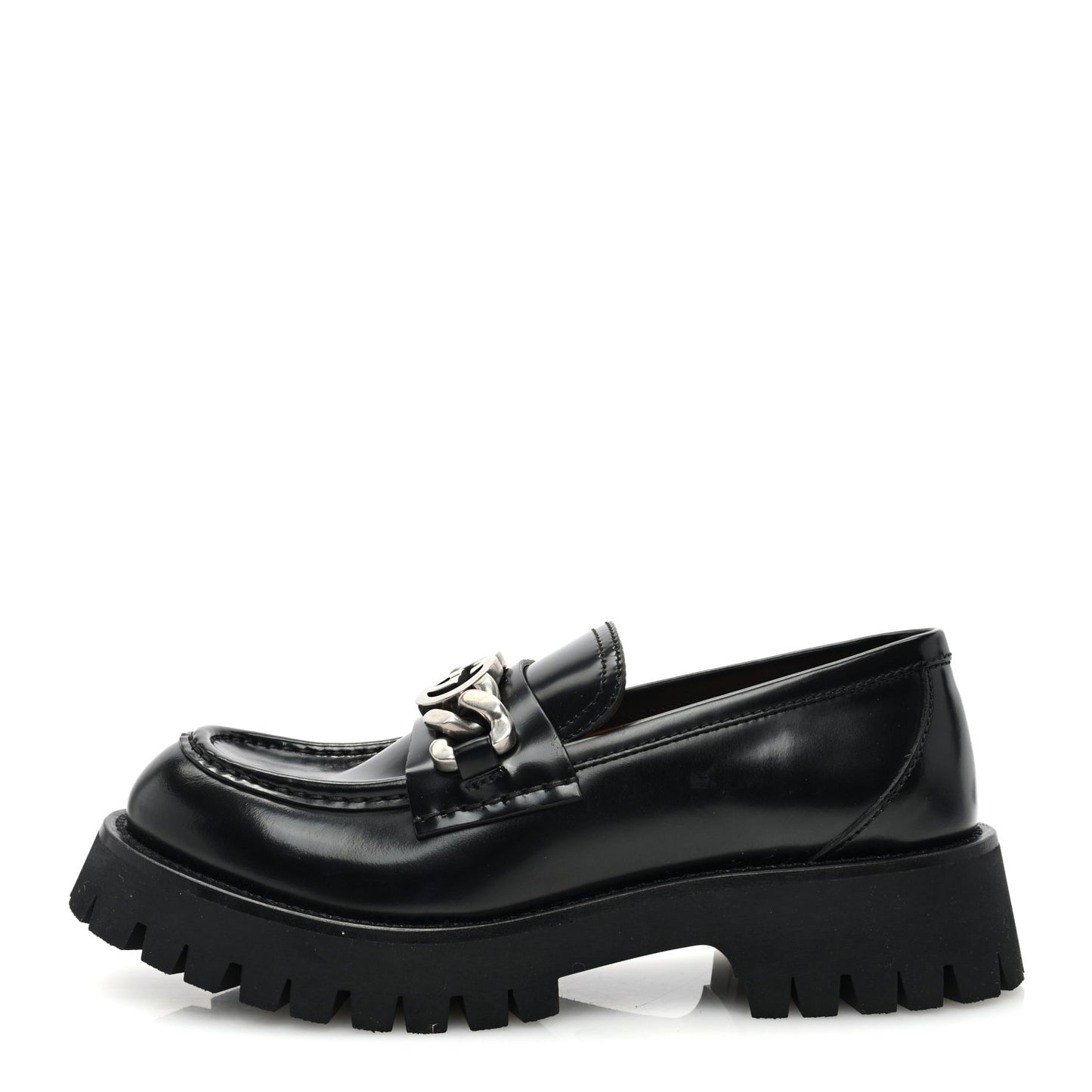Cordovan Lux Womens Jeanne Platform Lug Sole 30/45mm Loafers 38 Black
