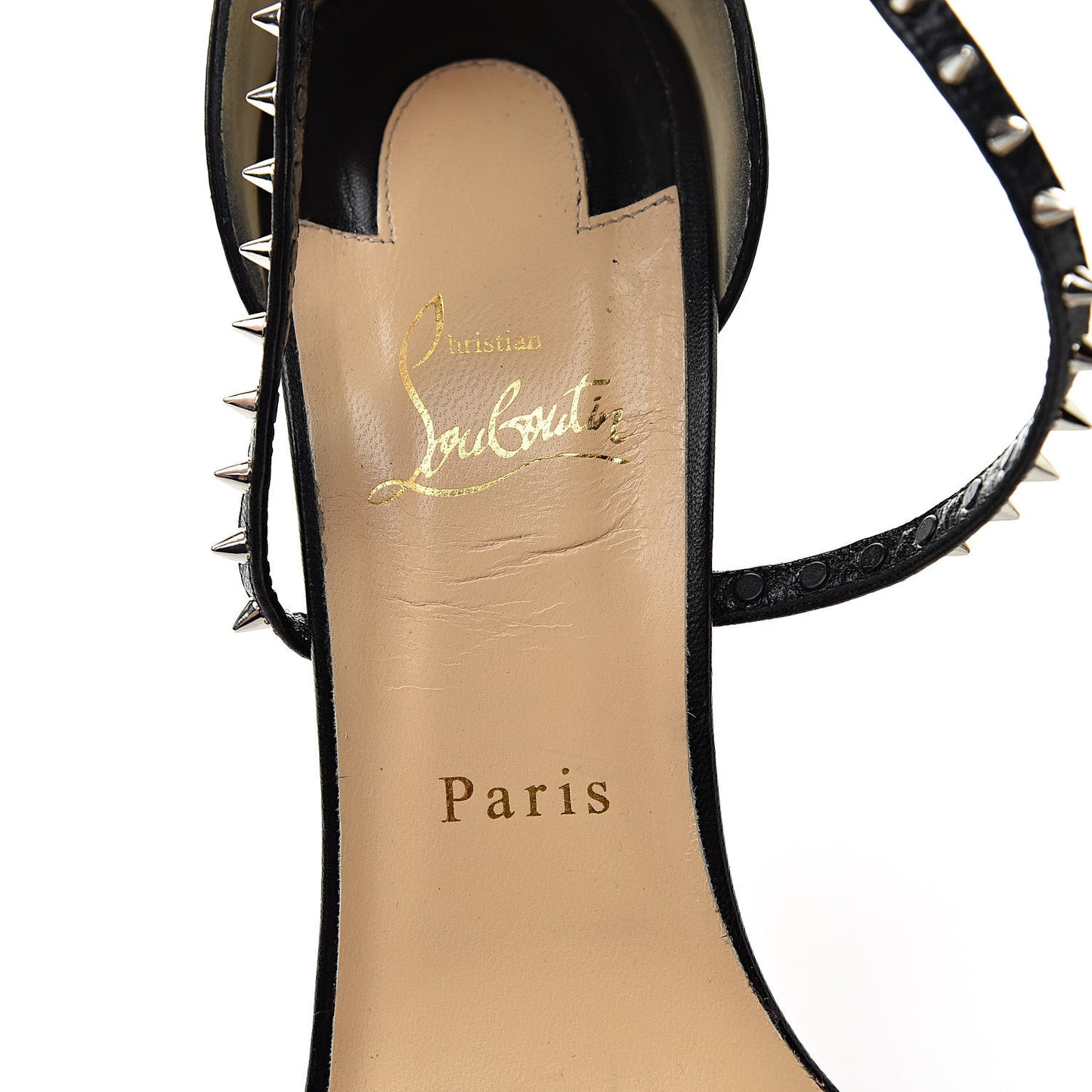Calfskin Choca Spikes 100 Sandals 41 Black