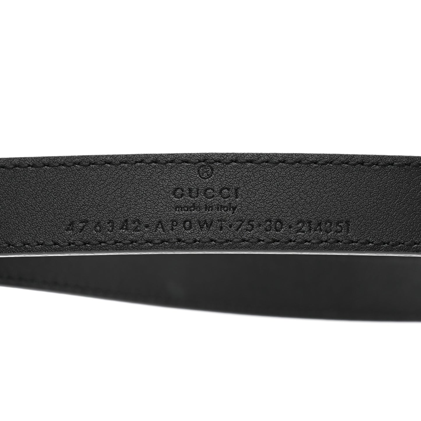 Calfskin Pearl Double G 20mm Belt 75 30 Black Cream