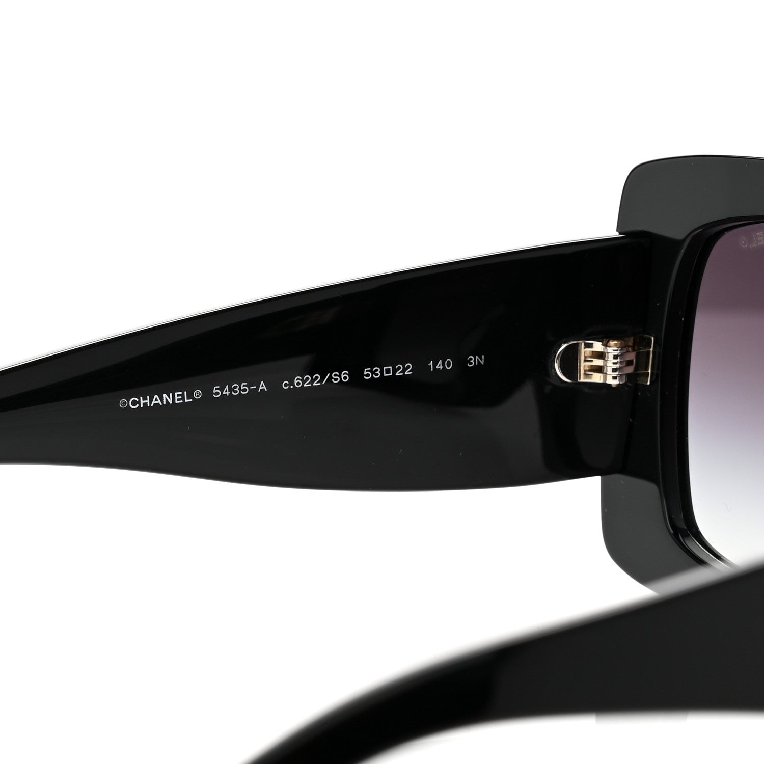 Chanel Acetate Rectangle Sunglasses 5435 Black 5 of 8