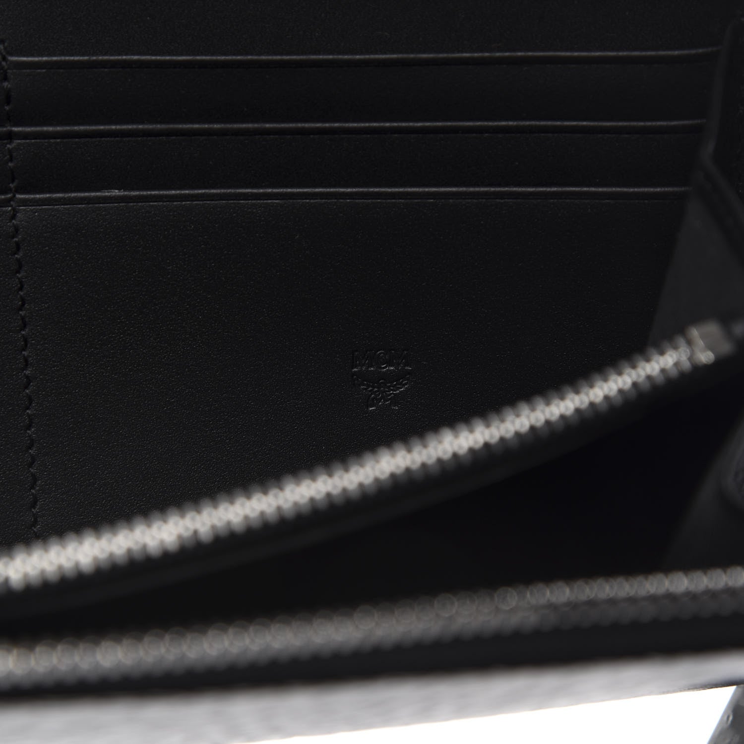 MCM Visetos Large Zip Around Wallet Black 6 of 8