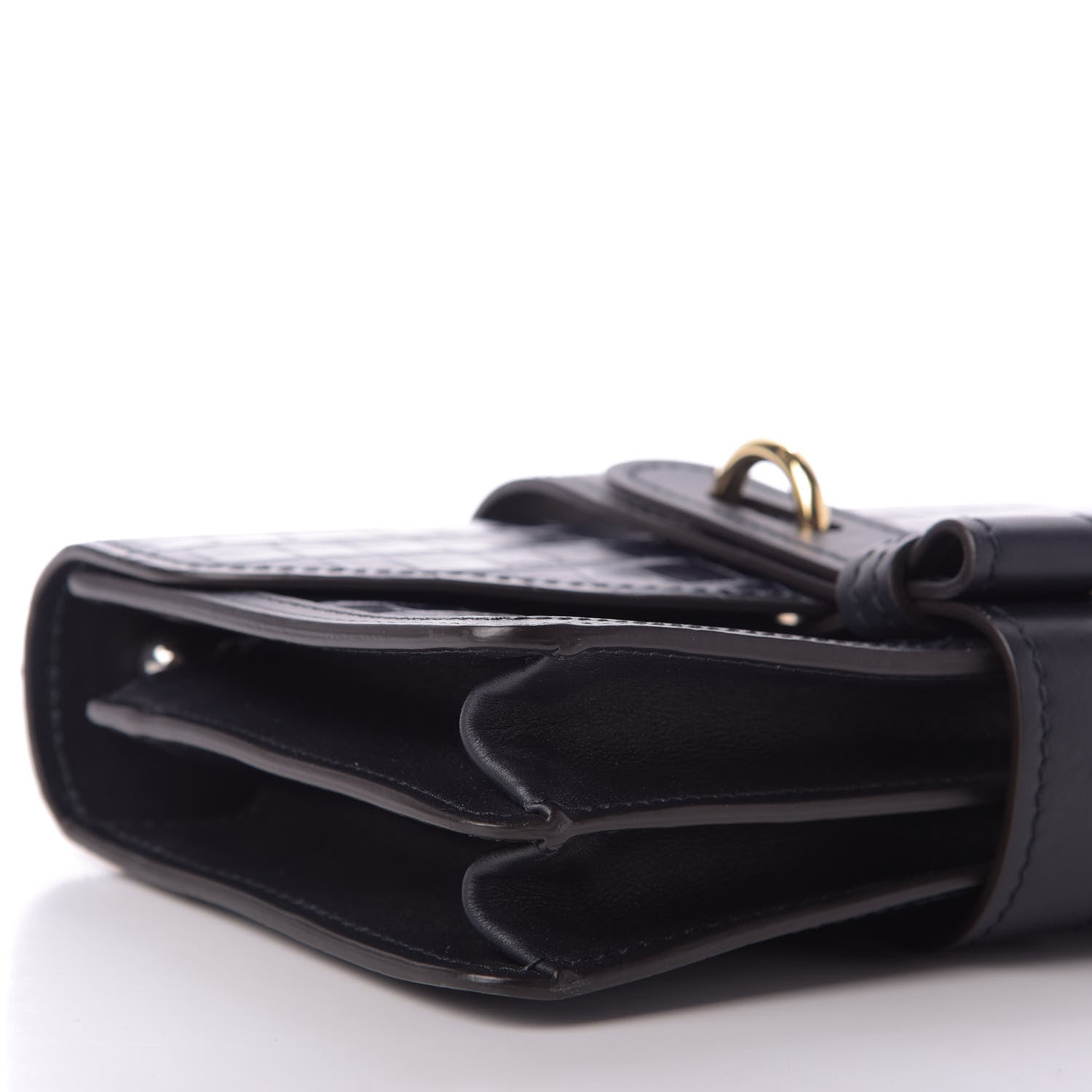 Chloe Calfskin Crocodile Embossed Aby Chain Shoulder Bag Full Blue 6 of 9
