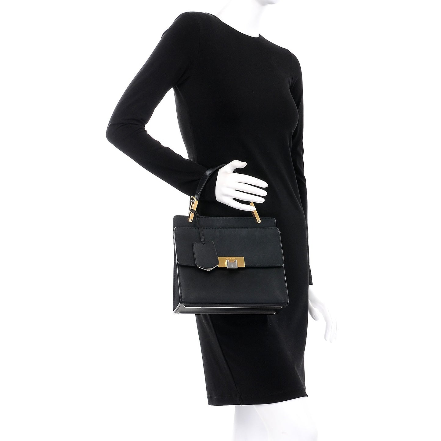 Calfskin Le Dix Cartable S Bag Black