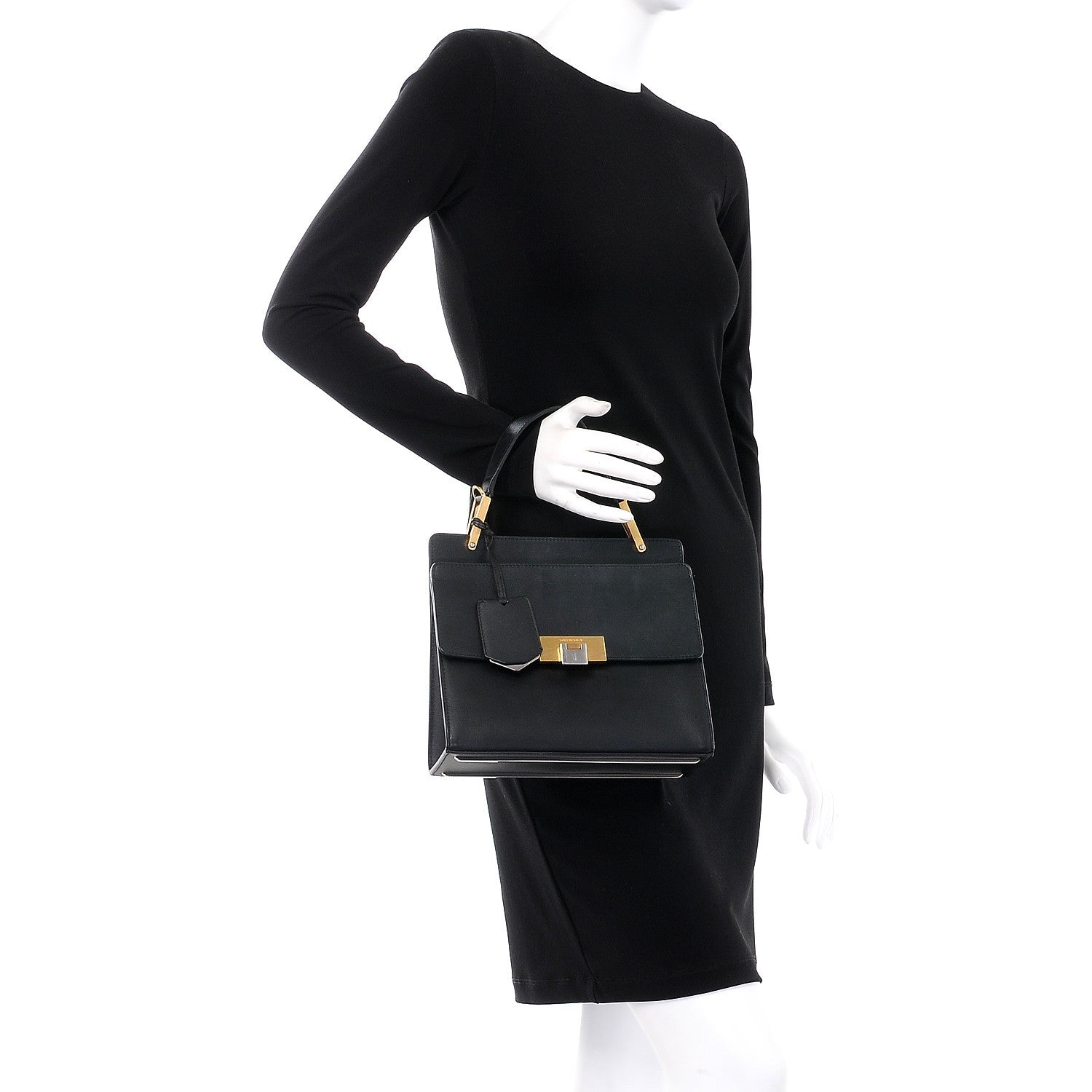 Balenciaga Calfskin Le Dix Cartable S Bag Black 5 of 27